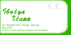ibolya klupp business card